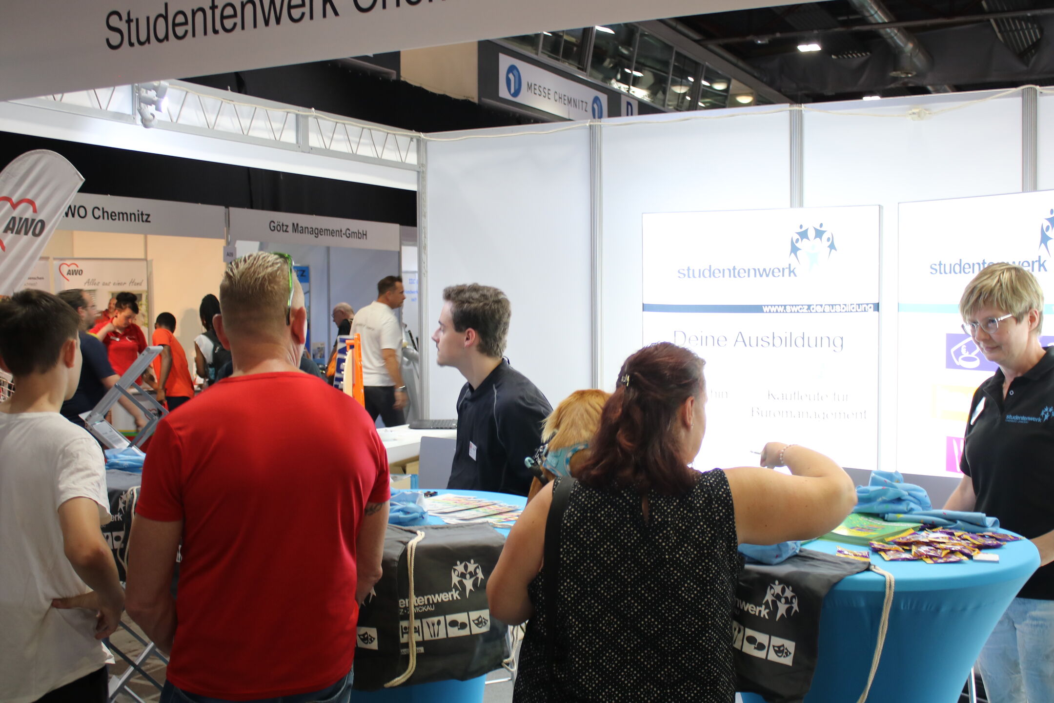 The Chemnitz-Zwickau Student Services booth at a career fair