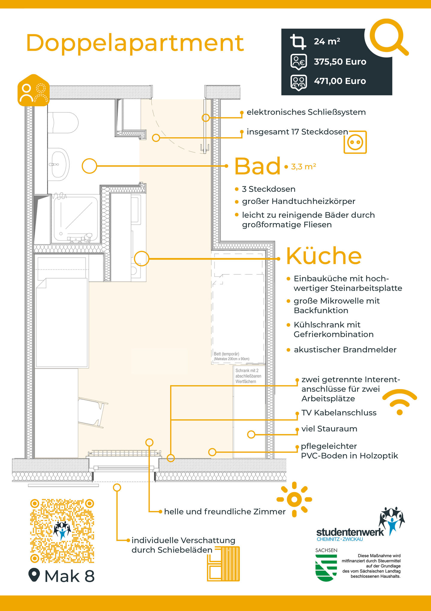 grundriss eines doppelapartments